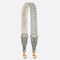 falso Tracolla Dior con Anello Ricamo Obliquo Grigio