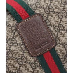 Gucci Borsone Grande Con Web 758664 Caffè Scuro