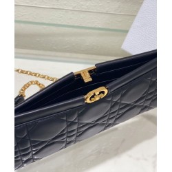 Pochette Christian Dior Caro Colle Noire con borsa a catena Pochette Christian Dior Caro Colle Noire con borsa a catena