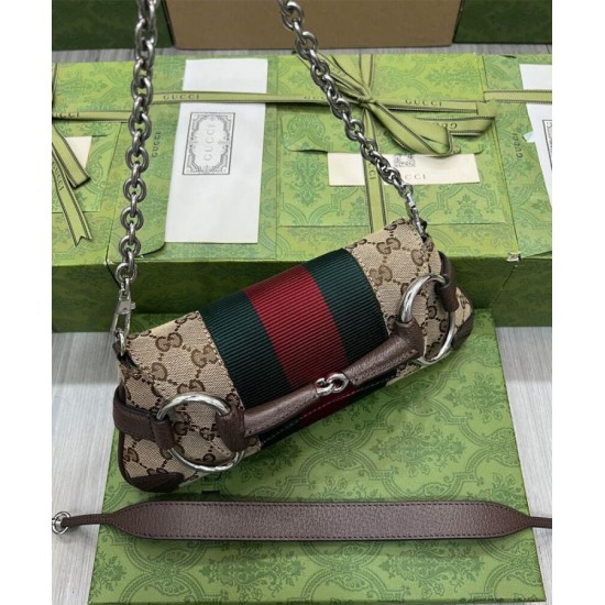 Sito Replica Dettagli perfetti Borsa 1:1 a tracolla piccola Gucci Horsebit Chain 764339 Caffè scuro imitazioni Miglior Prezzo Dettagli perfetti Borsa Replica 1:1 a tracolla piccola Gucci Horsebit Chain 764339 Caffè scuro