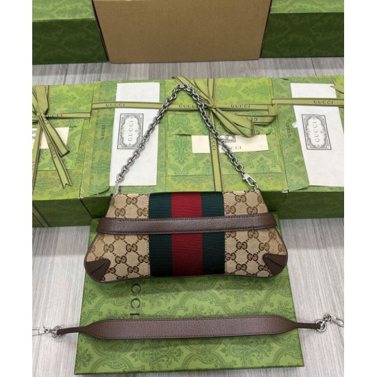 Sito Replica Dettagli perfetti Borsa 1:1 a tracolla piccola Gucci Horsebit Chain 764339 Caffè scuro imitazioni Miglior Prezzo Dettagli perfetti Borsa Replica 1:1 a tracolla piccola Gucci Horsebit Chain 764339 Caffè scuro