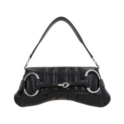 Qualità superiore replica a tracolla piccola Gucci Horsebit Chain 764339 Nera
