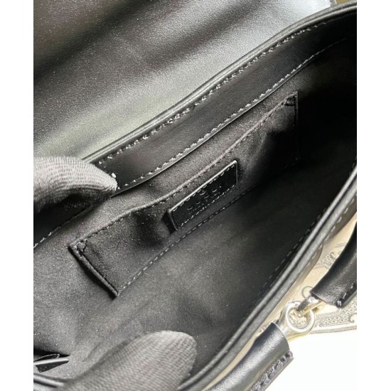 Miglior Prezzo Qualità superiore replica a tracolla piccola Gucci Horsebit Chain 764339 Nera Replica