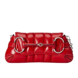 Miglior Prezzo Borsa a tracolla piccola Gucci Horsebit Chain 764339 Rossa Replica