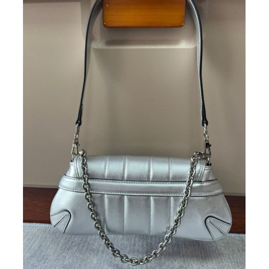 Miglior Prezzo Borsa a tracolla piccola Gucci Horsebit Chain 764339 Argento Replica
