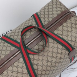 Miglior Prezzo Gucci Maxi Borsone Con Web 760152 Caffè Scuro Replica