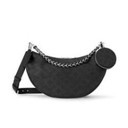 Miglior Prezzo LV Baia MM M22823 Accattivante borsa a mezzaluna nera Replica