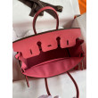 Hermes Birkin 25 Retourne Borsa fatta a mano Rossetto rosa Clemence
