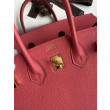 Hermes Birkin 25 Retourne Borsa fatta a mano Rossetto rosa Clemence