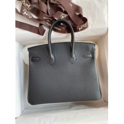 Borsa Hermes Birkin 25 Retourne fatta a mano nera Clemence Borsa Hermes Birkin 25 Retourne fatta a mano nera Clemence