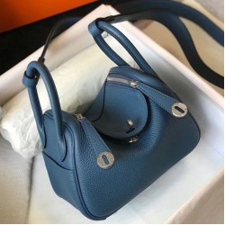 Miglior Prezzo Borsa Hermes Lindy Mini Agata Blu Clemence Replica