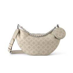 LV Baia MM M22822 Accattivante borsa a mezzaluna albicocca