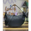 LV Baia MM M22823 Accattivante borsa a mezzaluna nera