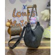 LV Baia PM M22819 Accattivante borsa a mezzaluna nera