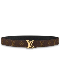 Miglior Prezzo Pari all'originale replica Cintura reversibile Louis Vuitton LV con iniziali 30 mm M0565V Tela monogramma Replica