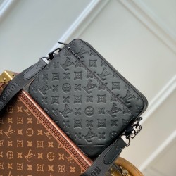 Miglior Prezzo Borsa a tracolla Louis Vuitton Trio in pelle con monogramma in rilievo M46602 Replica