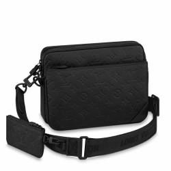 Miglior Prezzo Borsa a tracolla Louis Vuitton Trio in pelle con monogramma in rilievo M46602 Replica