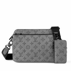 Miglior Prezzo Borsa a tracolla Louis Vuitton Trio in pelle con monogramma in rilievo M46603 Replica