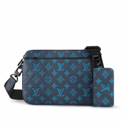 Miglior Prezzo Replica Perfetta a tracolla Louis Vuitton Trio in pelle con monogramma in rilievo M46604 