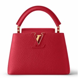 Miglior Prezzo Borsa mini Louis Vuitton Capucines in pelle Taurillon rossa M56845 Replica