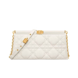 Pochette Christian Dior Caro Colle Noire con borsa a catena