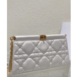 Pochette Christian Dior Caro Colle Noire con borsa a catena