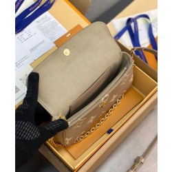Qualità superiore replica Portafoglio LV con catena Borsa Ivy M82211 Grigio