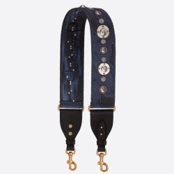 Miglior Prezzo falso Tracolla Dior Tela ricamata mimetica blu Replica