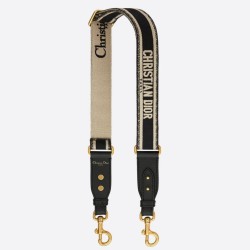Miglior Prezzo Tracolla regolabile con ricamo Dior Nera Replica