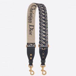 Miglior Prezzo falso Tracolla Dior con Anello Ricamo Obliquo Blu Replica
