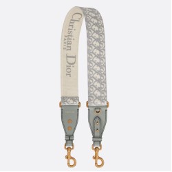 Miglior Prezzo falso Tracolla Dior con Anello Ricamo Obliquo Grigio Replica