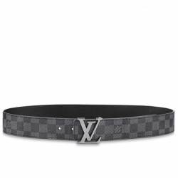 Replica LV Initiales 40MM Cintura reversibile Damier Graphite M0213Q Griffate