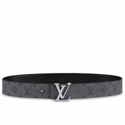 Replica Louis Vuitton Initiales 40MM Cintura reversibile Monogram Eclipse M0285V Griffate