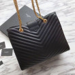 Borse Replica shopping YSL Saint Laurent Pelle di vitello Nera Borse Replica shopping YSL Saint Laurent Pelle di vitello Nera