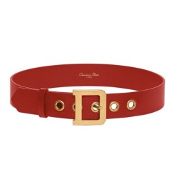 Cloni Firmate Cintura Christian Dior da donna in pelle di vitello Diorquake rossa imitazioni