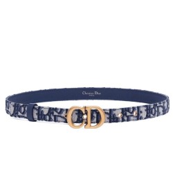 Cloni Firmate Qualità superiore replica Cintura Christian Dior Saddle Dior Oblique blu scuro imitazioni