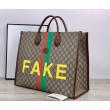 Borsa tote grande con stampa 630353 marrone