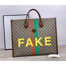 Borsa tote grande con stampa 630353 marrone