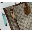Borsa tote grande con stampa 630353 marrone