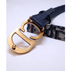 Qualità superiore replica Cintura Christian Dior Saddle Dior Oblique blu scuro
