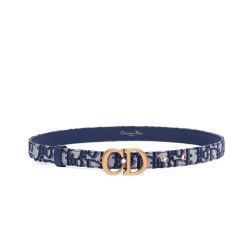 Qualità superiore replica Cintura Christian Dior Saddle Dior Oblique blu scuro