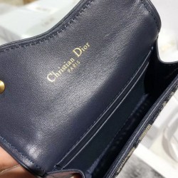 Cloni Firmate Portafoglio Christian Dior Oblique Saddle Blu scuro imitazioni