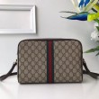 Borsa Replica 1:1 a spalla piccola Ophidia GG Supreme 517080 Marrone