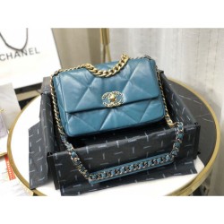 Borsa Large 19 in lana tweed con patta AS1162 AS1160 Blu imitazioni perfette