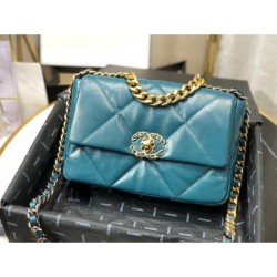 Borsa Large 19 in lana tweed con patta AS1162 AS1160 Blu imitazioni perfette