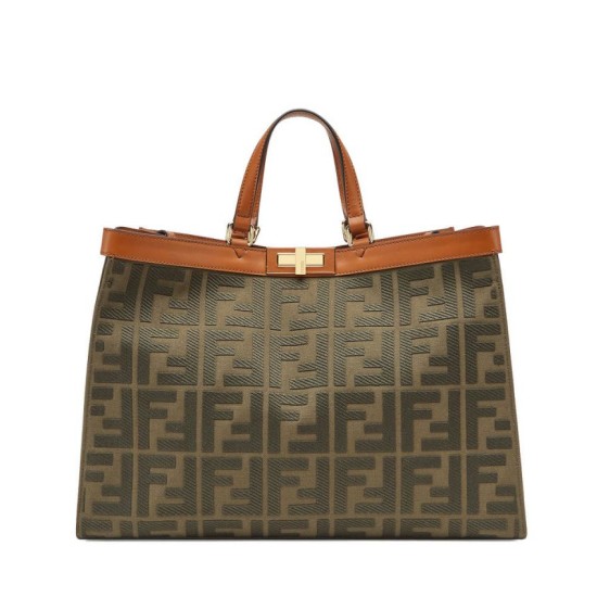 Borsa Peekaboo X-tote Canvas 8BH374 Caffè