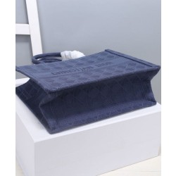 Borsa tote Christian Dior piccola Dior Book Blu scuro
