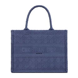 Borsa tote Christian Dior piccola Dior Book Blu scuro