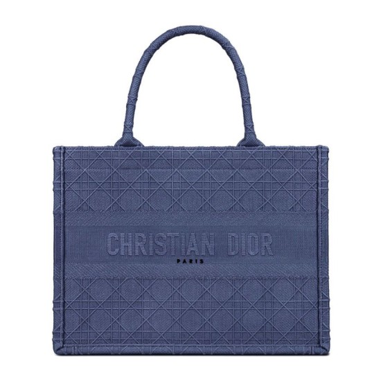 Borsa tote Christian Dior piccola Dior Book Blu scuro