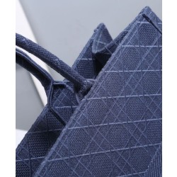 Christian Dior Cannage Embroidery Dior Book Tote Borse Blu scuro